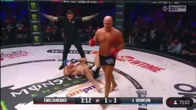 45-летний Федор Емельяненко победил американца Тимоти Джонсона на турнире в Москве. На это ему понадобилась 1 минута и 46 секунд.