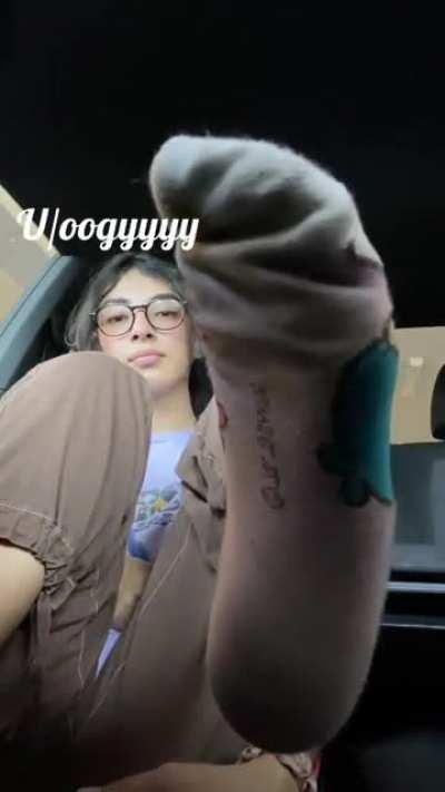 Waiting for my math class to start, airing out my socks in the meantime.