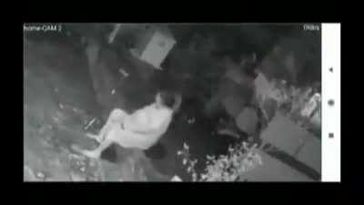 Old woman fights leopard with her walking stick