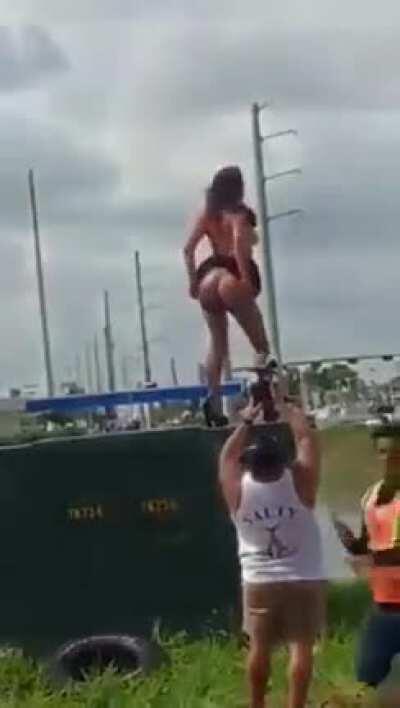 She's certainly not shy