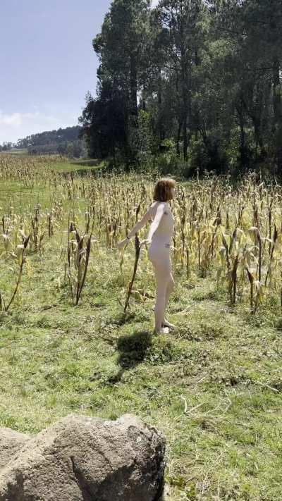 I am a happy baby in the meadow