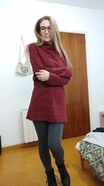 From winter coat to exposed boobies in less than 60 seconds