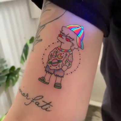 Tattoo under the UV light