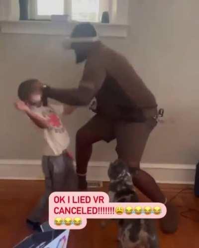 Double left jab right hook to the fa…..ce….