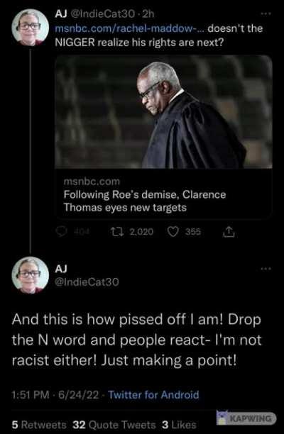 Tactical n-word drop has been deployed.