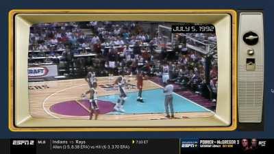 [Highlight] Distant Replay: 1992 USA Men's Team vs. Venezuela; Magic, Barkley, Jordan, Bird, Stockton laughing, D-Rob