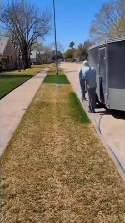 The grass is NOT always greener on the other side. It's spray-painted.