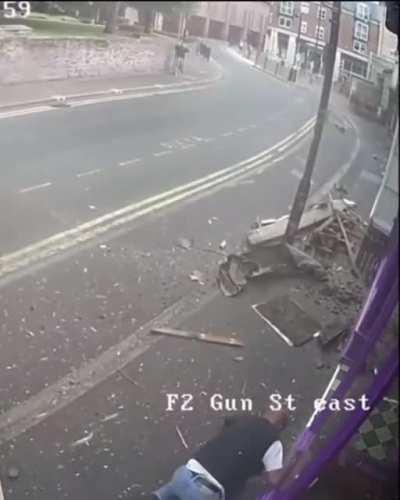 man gets hit by bus, walks it off