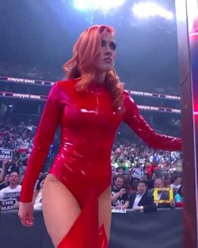 Becky Lynch had some cool red attire at Survivor Series