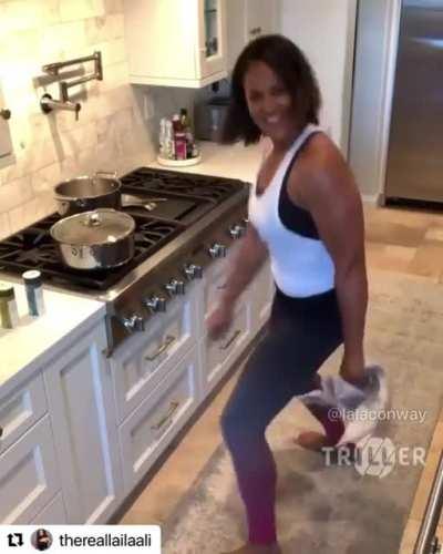 Laila Ali dancing her pretty ass off