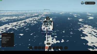 My high speed adjustable hydrofoil cruising through waves