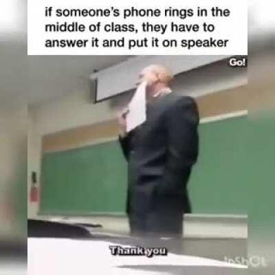 When your teacher asks you to turn on speaker when your phone rings
