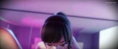 Futa Brigitte and D.va/Mei(?) OW 3D