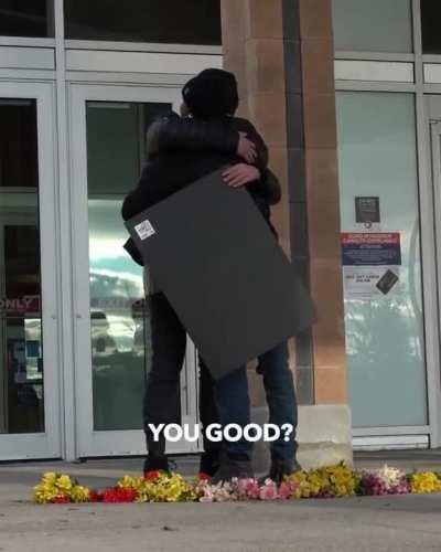 Wish I had the courage to hug someone in one of these