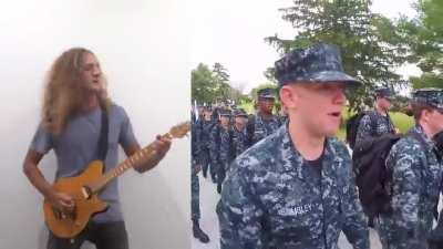 Guitarist Provides a Heavy Metal Soundtrack to US Navy ‘Steamroller’ Call and Response Cadence