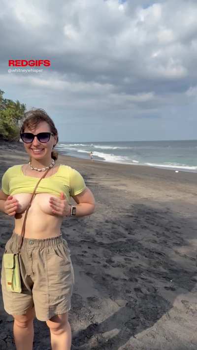 Getting slutty in a public beach