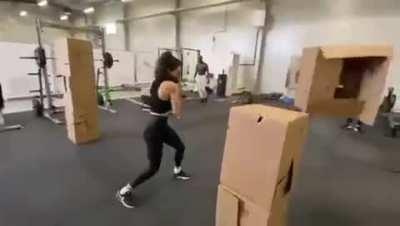 In further badass women news - here is May Calamawy training for Moon Knight