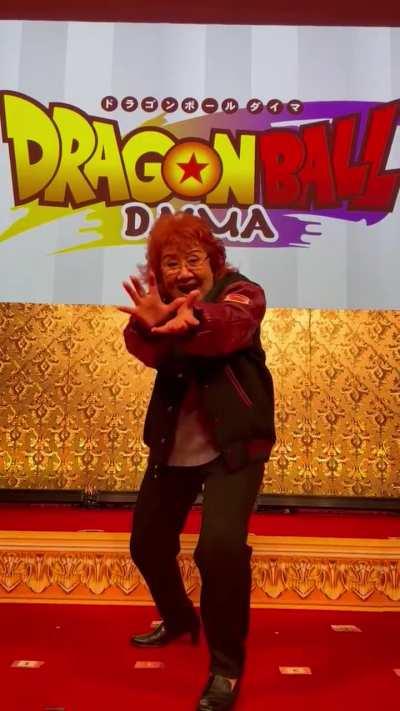 Masako Nozawa shoots a Kamehameha at Fuji TV Anime Lineup 2024 yesterday to honor Akira Toriyama in heaven
