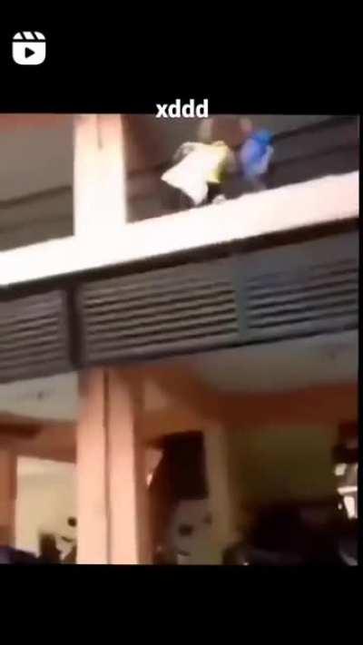 trying to use polythene bag as a parachute