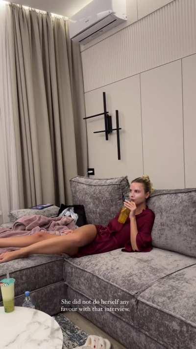 Lounging in a Burgundy Red Loungewear Dress (IG Story Clip)