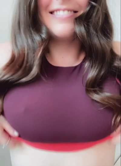 A trampoline really hates to see these tits coming&hellip;.