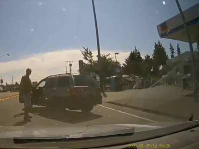 Road Rager Throws Axe At Car