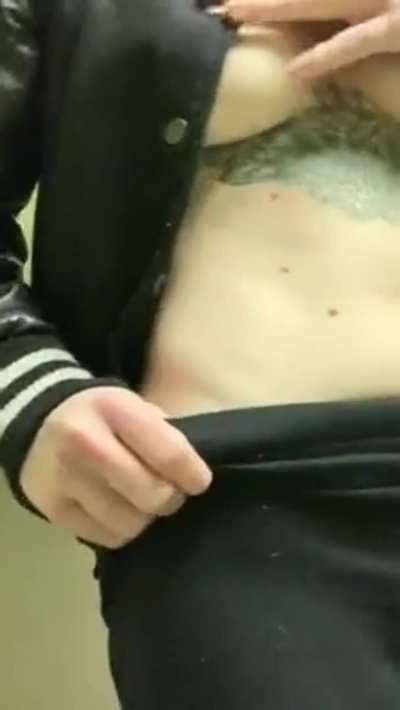 Caught Masturbating in Public Toilet