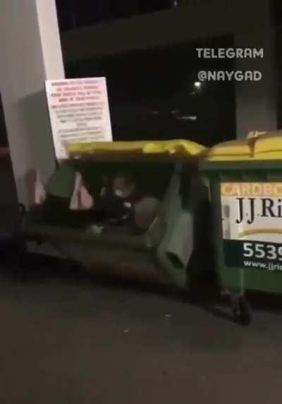 Trying to pee in the dumpster....nsfw for nudity