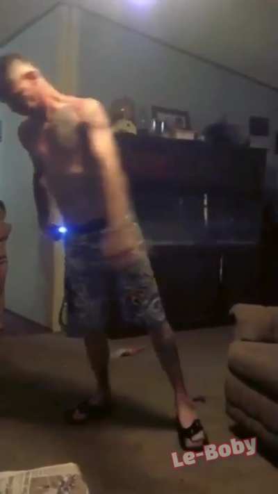 Tased himself headfirst to the ground