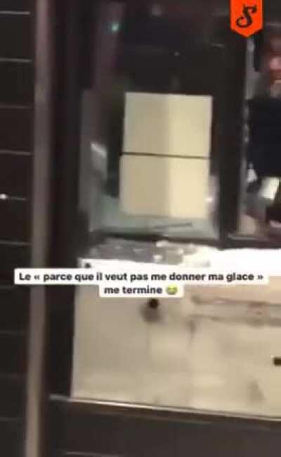 French guy loses it for not getting an icecream at burger king.