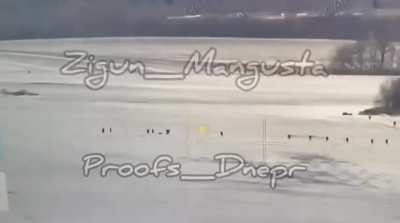 Drone footage of an alleged North Korean infantry assault in the Kursk Oblast. 