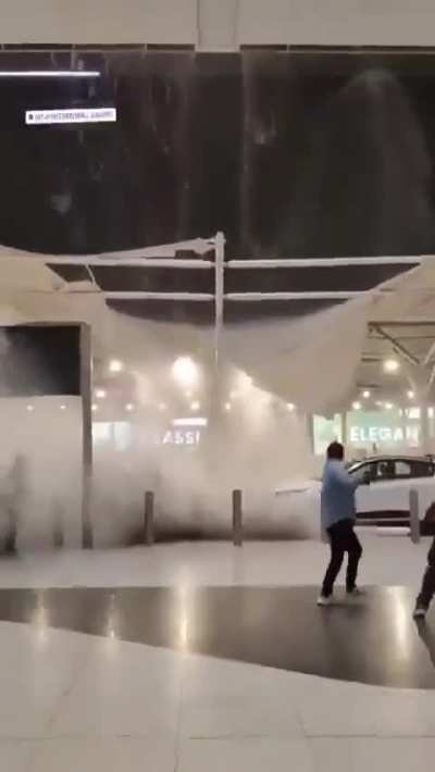 Rain Breaks Membrane Shade at Delhi's IGI Airport