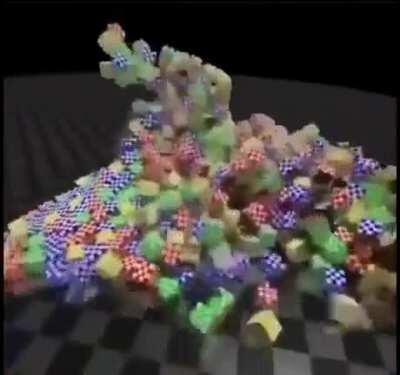 Funny cat turns to blocks