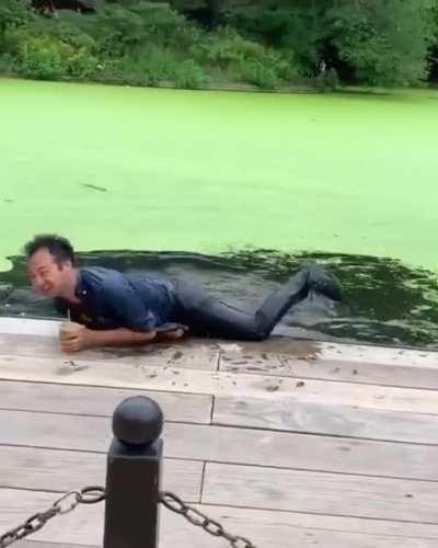 He thought it was a solid surface