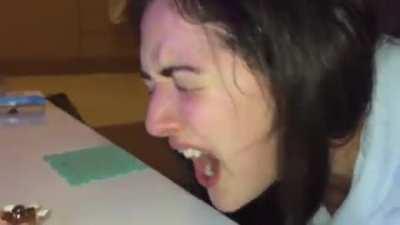 Wife enjoy cuckold in front of her husband