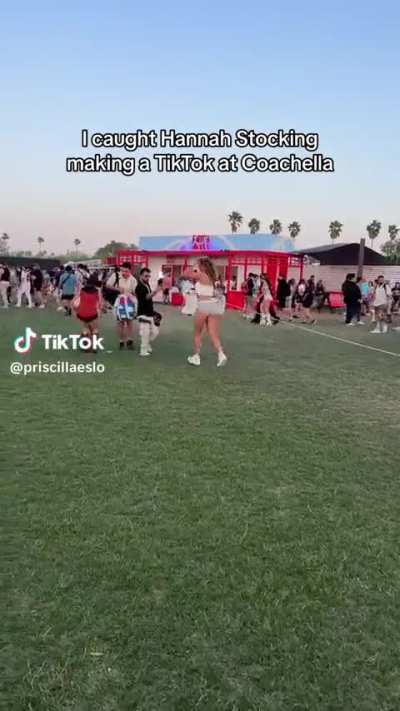 Hannah caught filming Coachella video ( tik tok) 2024