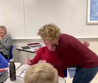 They were studying color... the school principal brought in some glasses that allowed this youngster see color for the very first time