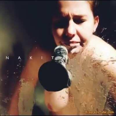 Forced to puke strawberry milk