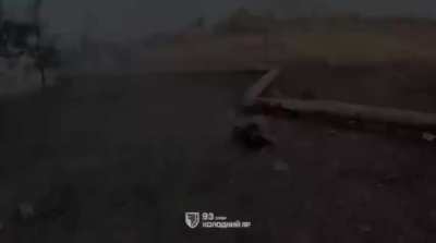 Toretsk direction, 93rd Brigade soldier runs onto AP mine during squad movement (Ukrainian POV)