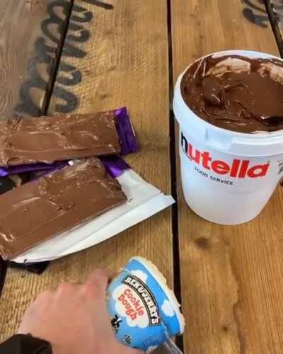 Nutella chocolate ice cream brick