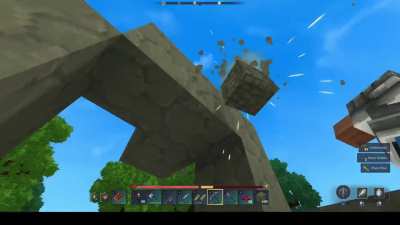 Shield bashing while holding a tool lets you mine several blocks at once, similar to using a shovel