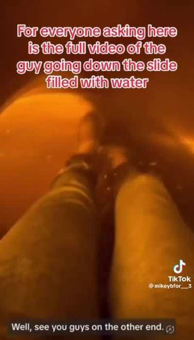 Slide filled up with water.
