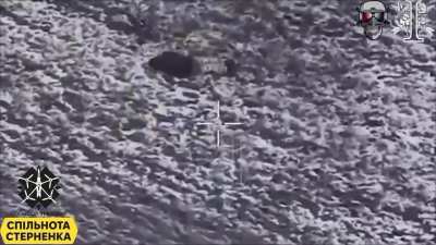 Ukrainian FPV drone eliminates North Korean soldier. Kursk Oblast, February 2025.