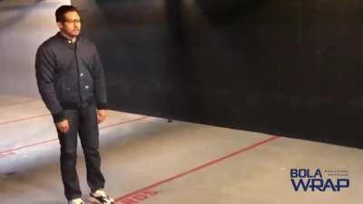 A remote restraint device used to stop criminals from running