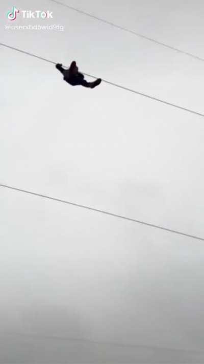 Powerline reverse bungee jump