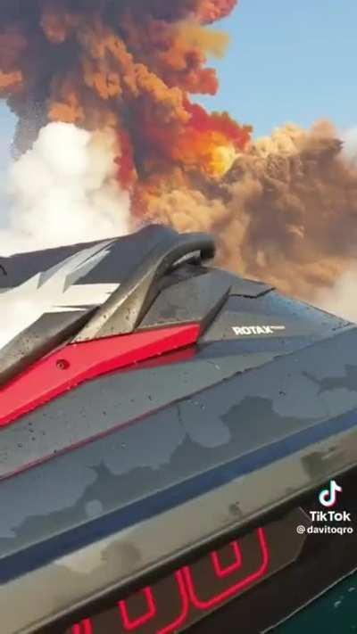 Beirut explosion jet ski view