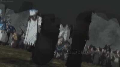 The exaggerated swagger of a black swordsman