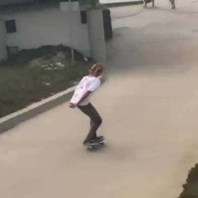 Skateboarding to the beach