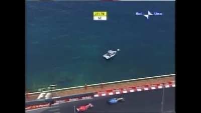 Kimi Raikkonen retires from Monaco GP (2006) and goes straight to his yatch.