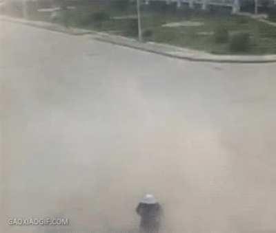 Narrowly avoiding a car crash